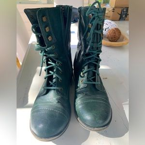 Green combat boots